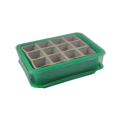 Serre avec pot en papier à 12 cellules